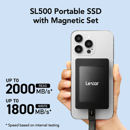 Lexar 2TB SL500 SSD portátil USB-C 3.2 Gen 2x2 2000 MB/s con set magnético