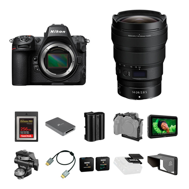 Nikon Z8 Cámara sin Espejo 45.7MP con Objetivo NIKKOR Z 14-24mm f/2.8 Kit Multimedios