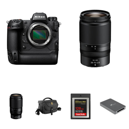 Nikon Z9 Cámara Sin Espejo 45.7MP con Lentes 28-75mm f2.8 70-180mm f2.8 y Kit Básico