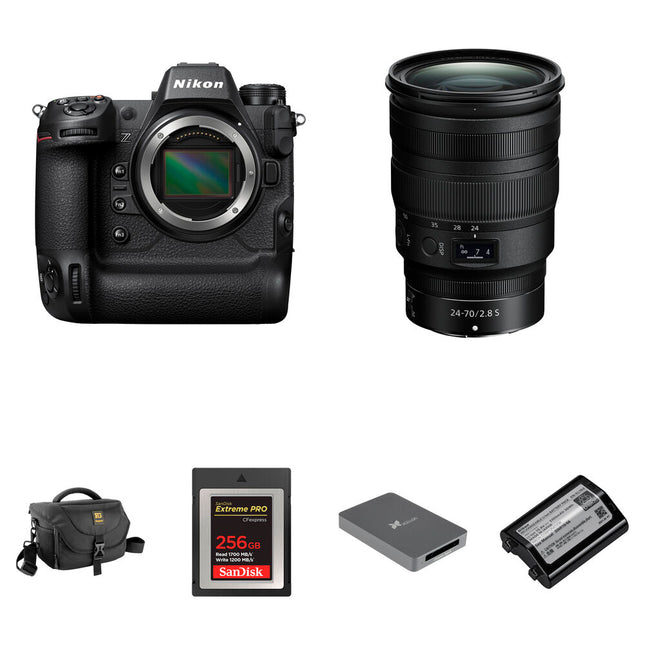 Nikon Z9 Cámara sin Espejo con Lente 24-70mm f2.8 y Kit Essentials 45.7MP 8K 30p Video