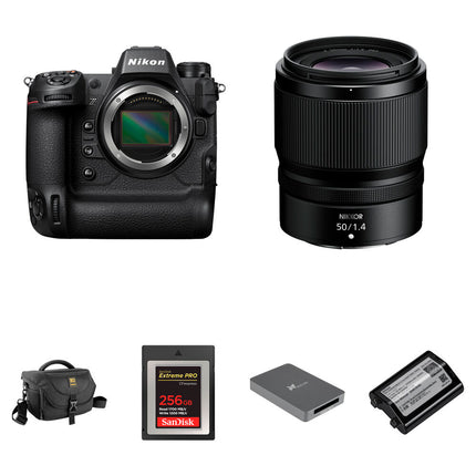 Nikon Z9 Cámara sin Espejo con Lente 50mm f/1.4 Sensor 45.7MP y Batería Extra