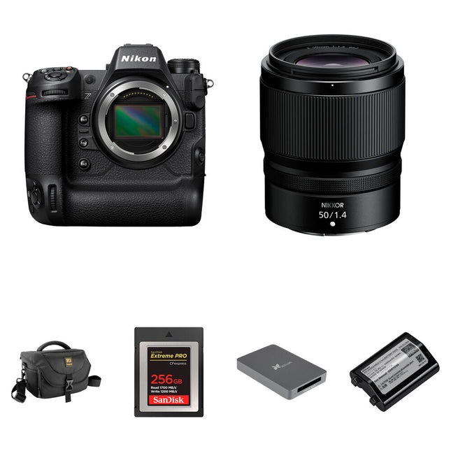 Nikon Z9 Cámara sin Espejo con Lente 50mm f/1.4 Sensor 45.7MP y Batería Extra