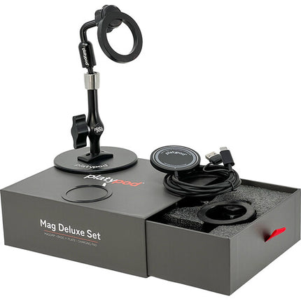 Platypod Mag Deluxe Set soporte magnético para teléfono con placa de 10 cm y cargador