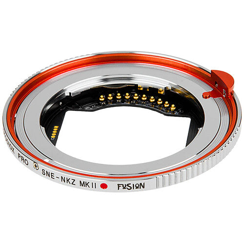 FotodioX Pro Fusion Adaptador AF inteligente de lentes Sony E-Mount a Nikon Z-Mount con soporte full frame y comunicación electrónica