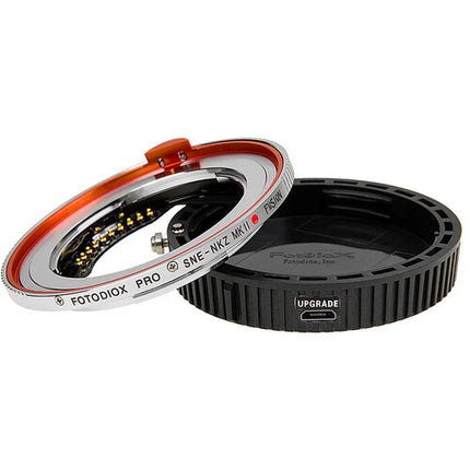 FotodioX Pro Fusion Adaptador AF inteligente de lentes Sony E-Mount a Nikon Z-Mount con soporte full frame y comunicación electrónica