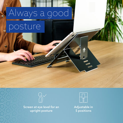 R-Go Tools Soporte Ergonómico Flexible para Portátil Ajustable hasta 11 lb 10 a 22 pulgadas