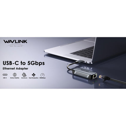 Wavlink USB-C 3.2 Gen 2 Adaptador de Ethernet 5G 95W Power Delivery