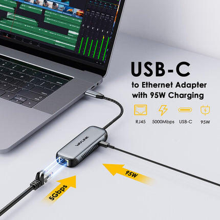 Wavlink USB-C 3.2 Gen 2 Adaptador Ethernet 5Gbit 95W Power Delivery
