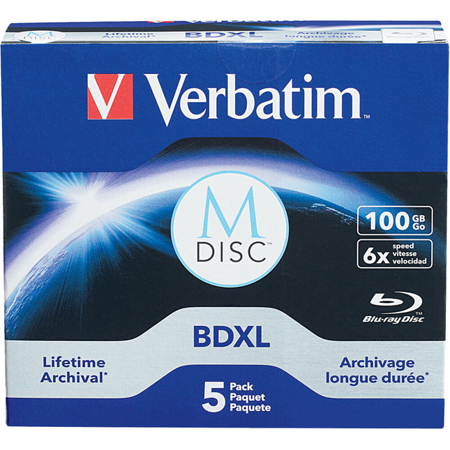 Verbatim M DISC BDXL Blu-ray 100GB 6x 5 unidades estuche rígido