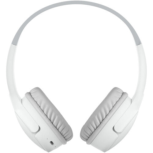 Auriculares inalámbricos Belkin SoundForm Mini para niños blancos con USB-C 30 horas batería y volumen limitado 85 dB