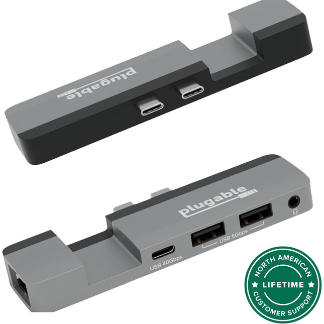Plugable 5-en-1 Hub USB-C para MacBook Pro Air con Ethernet 3.5 mm audio