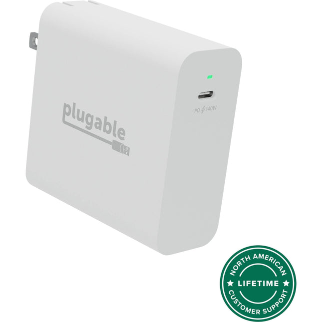 Plugable Adaptador de corriente USB-C GaN 140W con enchufe plegable y PD 3.1