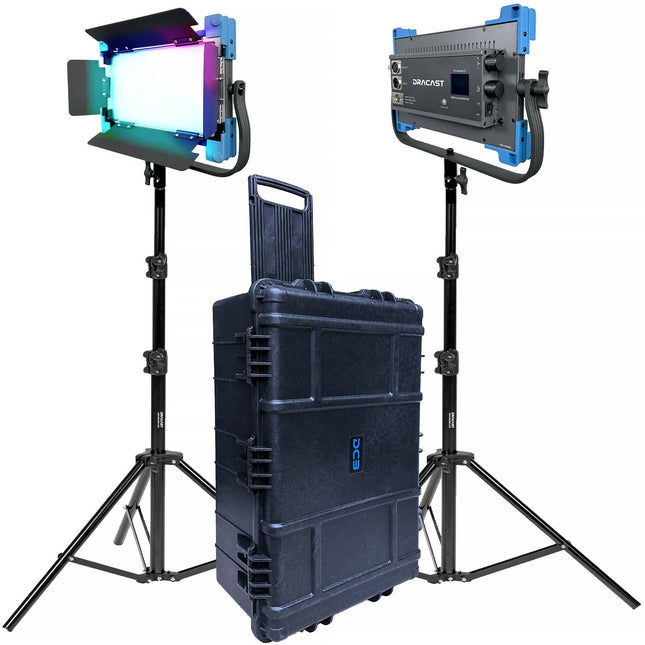 Dracast Pro Series II LED500 Panel LED RGB 2 Luces Kit 2700-10000K CRI 97