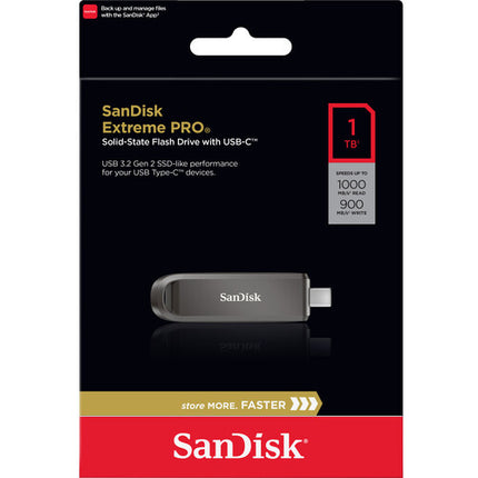 SanDisk 1TB Extreme PRO USB-C 3.2 Gen 2 Unidad Flash 1000 MB/s Lectura 900 MB/s Escritura