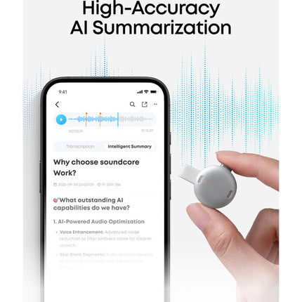 Soundcore by Anker Work Grabadora de Voz AI 32 Horas Alcance 16.4 m