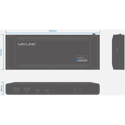 Wavlink 13 en 1 Estación de Acoplamiento USB-C con Dual 4K 100W y 130W Adaptador