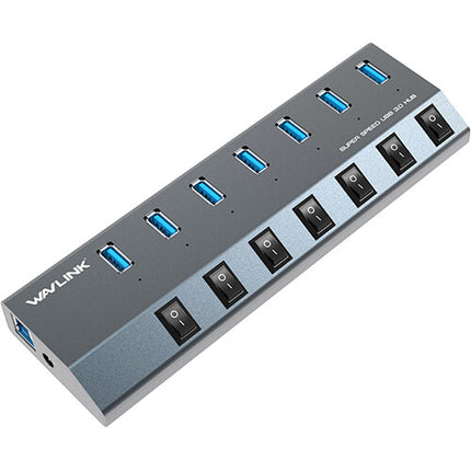 Wavlink 7-Port USB-A 3.0 Hub con 48W Adaptador y 7 Puertos USB 3.0