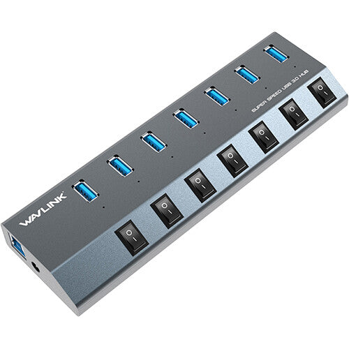 Wavlink 7-Port USB-A 3.0 Hub con 48W Adaptador y 7 Puertos USB 3.0