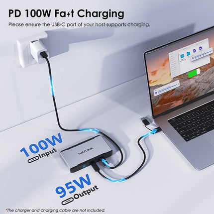 Wavlink Triple 4K 95W USB-C USB-A Dock de Pantalla con 3 HDMI y 2 DisplayPort