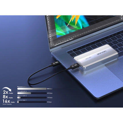 Wavlink USB4 V2 PCIe Gen4 Caja para SSD NVMe 80 Gb/s con Ventilador
