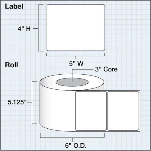 Primera Etiquetas de Papel Gloss Premium 5x4 Pulgadas 675 por Rollo 3 Pulgadas Core