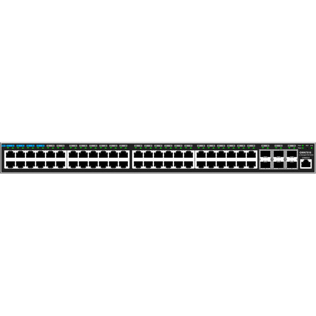 Grandstream GWN7816 Switch de Red Gestionado 48 Puertos Gigabit 6 SFP+ 216 Gb/s
