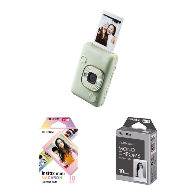 FUJIFILM instax mini LiPlay Cámara Híbrida con LCD 2.7 Pulgadas Kit Película Color y Monocromo