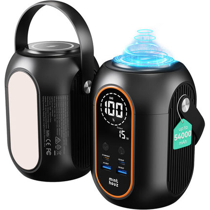 Wavlink Estación de Energía Portátil Magnética 54000mAh 4 Puertos USB Pantalla LCD Linterna