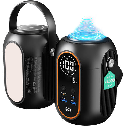 Wavlink Estación de Energía Portátil Magnética 54000mAh 4 Puertos USB Pantalla LCD Linterna