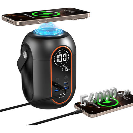 Wavlink Estación de Energía Portátil Magnética 54000mAh 4 Puertos USB Pantalla LCD Linterna
