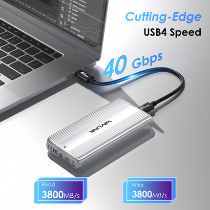Wavlink USB4 PCIe NVMe SSD Caja para M.2 2280 Velocidad 3800 MB/s