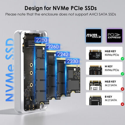 Wavlink USB4 PCIe NVMe SSD Caja para M.2 2280 Velocidad 3800 MB/s