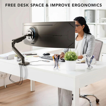 Mount-It! MI-12001 Soporte de Escritorio para Monitores 17 a 49" con Brazos de Resorte Gas 44 lb Capacidad