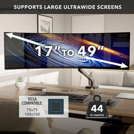 Mount-It! MI-12001 Soporte de Escritorio para Monitores 17 a 49" con Brazos de Resorte Gas 44 lb Capacidad