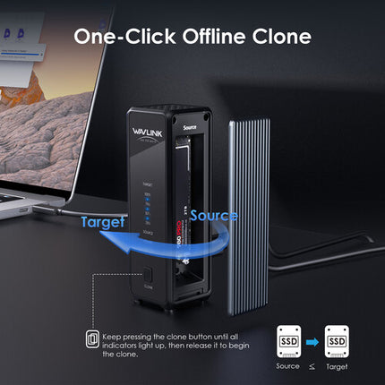 Wavlink USB4 PCIe NVMe Caja Doble SSD M.2 2280 Velocidad 3300MB/s