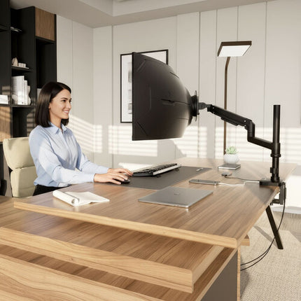 Mount-It! MI-12004 Soporte de escritorio para monitores de 17 a 49 pulgadas con brazo de resorte y capacidad de 20 kg