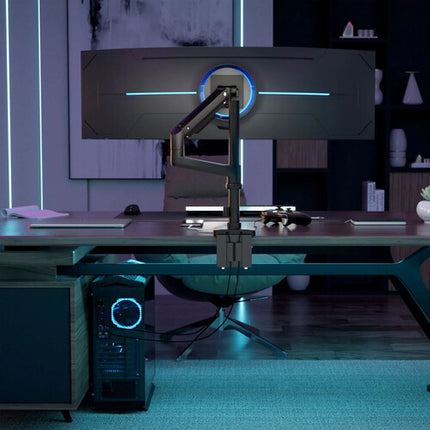 Mount-It! MI-12004 Soporte de escritorio para monitores de 17 a 49 pulgadas con brazo de resorte y capacidad de 20 kg