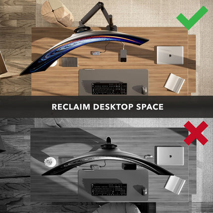Mount-It! MI-12004 Soporte de escritorio para monitores de 17 a 49 pulgadas con brazo de resorte y capacidad de 20 kg