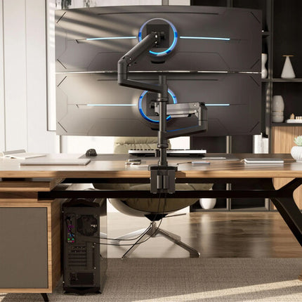 Mount-It Soporte para Monitores Apilados Doble 47 Pulgadas Negro Mate