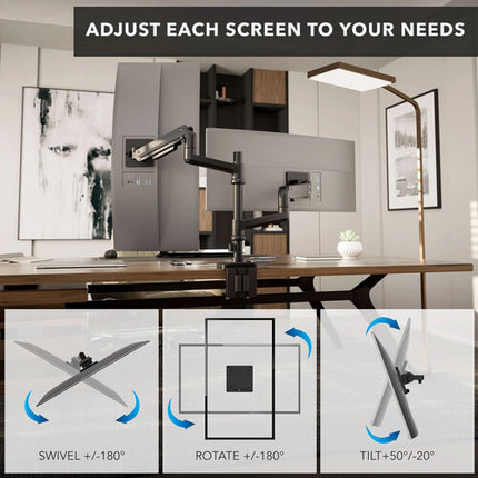 Mount-It Soporte para Monitores Apilados Doble 47 Pulgadas Negro Mate