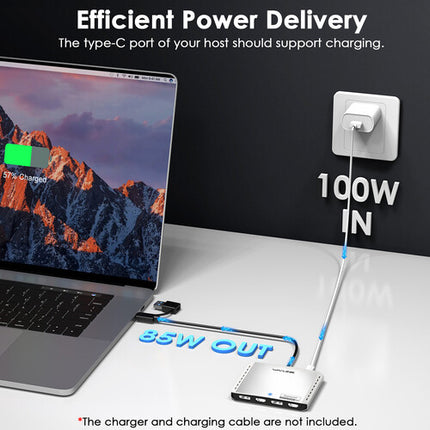 Wavlink Quad 4K 85W Adaptador Universal de Pantalla 4 Salidas 85W USB-C a USB-A