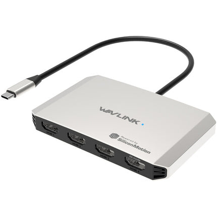 Wavlink Quad 4K 130W Adaptador Universal de Pantalla 4 HDMI 130W Power Passthrough