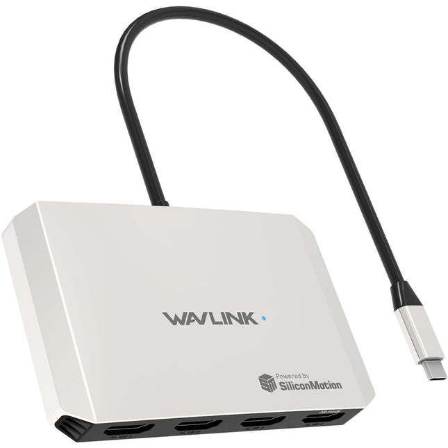 Wavlink Quad 4K 130W Adaptador Universal de Pantalla 4 HDMI 130W Power Passthrough