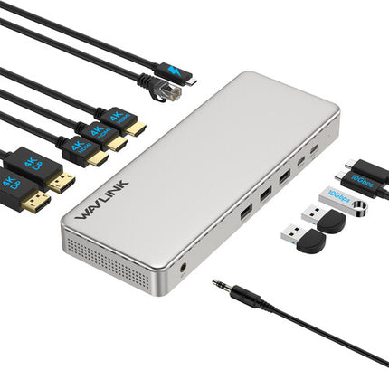 Wavlink UG77PD1 Estación de Acoplamiento 13 en 1 Triple Pantalla 4K60 y 85W