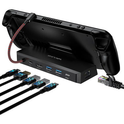 Wavlink Estación de Acoplamiento USB-C para Steam Deck y ROG Ally 4K144 HDMI Ethernet 85W Passthrough