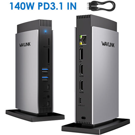Wavlink 11 en 1 Estación de acoplamiento USB-C Triple Display 8K 125W