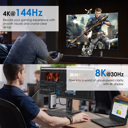 Wavlink 11 en 1 Estación de acoplamiento USB-C Triple Display 8K 125W