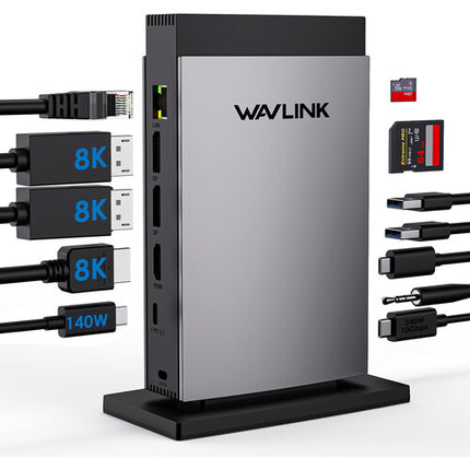 Wavlink Triple Display Estación de Acoplamiento USB-C 11 en 1 8K30 125W