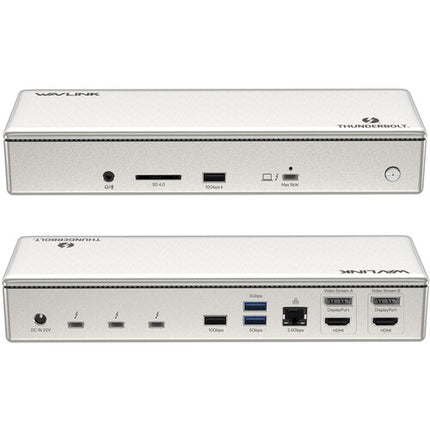 Wavlink 15-en-1 Thunderbolt 4 Docking Station con salida 8K soporte para 4 monitores y 98W passtrough