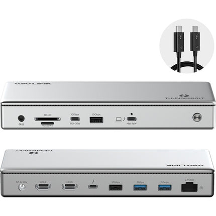 Wavlink 13-en-1 Estación de Acoplamiento Thunderbolt 4 Triple Pantalla 96W 8K60